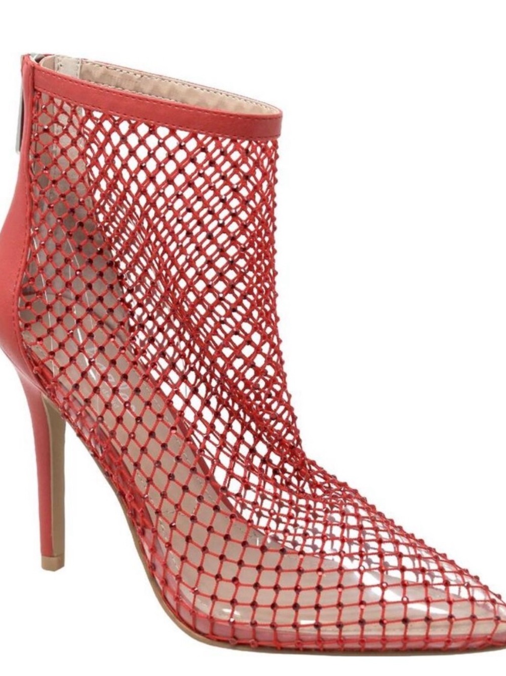 Charles by Charles David Pursue Embellished Mesh Pointed-Toe Stiletto Ankle Boot
